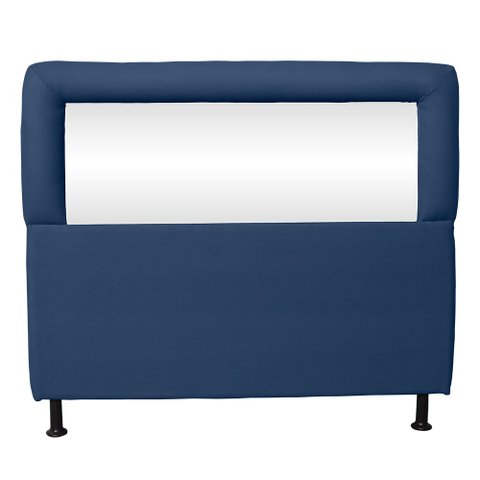 Cabeceira Espelhada 90cm Solteiro Azul
