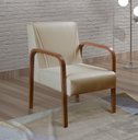 Ver imagem 3 de Poltrona Decorativa Anita para Sala Quarto Recepção - Corino Bege