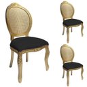 Ver imagem 1 de 3 Cadeira Medalhão Madeira Entalhada com Tela Telinha Palhinha Poltrona Natural Provençal Indiana de