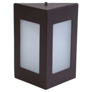 Arandela Triângular Luminária Externa Interna Muro Parede Alumínio Marrom - Rei da Iluminação