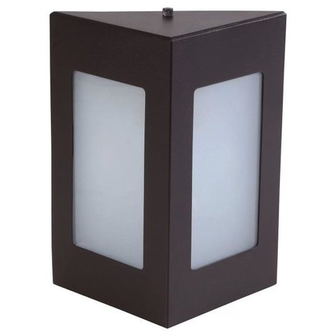Arandela Triângular Luminária Externa Interna Muro Parede Alumínio Marrom - Rei da Iluminação