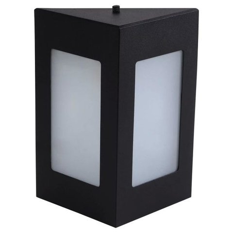 Arandela Triângular Luminária Externa Interna Muro Parede Alumínio Preto - Rei da Iluminação