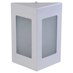 Arandela Triângular Luminária Externa Interna Muro Parede Alumínio Branco - Rei da Iluminação - 1
