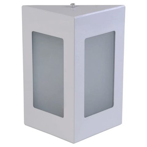 Arandela Triângular Luminária Externa Interna Muro Parede Alumínio Branco - Rei da Iluminação
