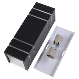 Arandela Retangular 4 Frisos Externa Interna Muro Parede Alumínio Preto - Rei Da Iluminação - 2