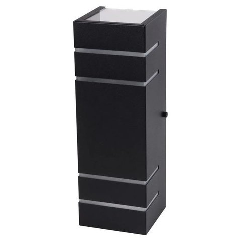 Arandela Retangular 4 Frisos Externa Interna Muro Parede Alumínio Preto - Rei Da Iluminação