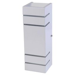 Arandela Retangular 4 Frisos Externa Interna Muro Parede Alumínio Branco - Rei da Iluminação - 1