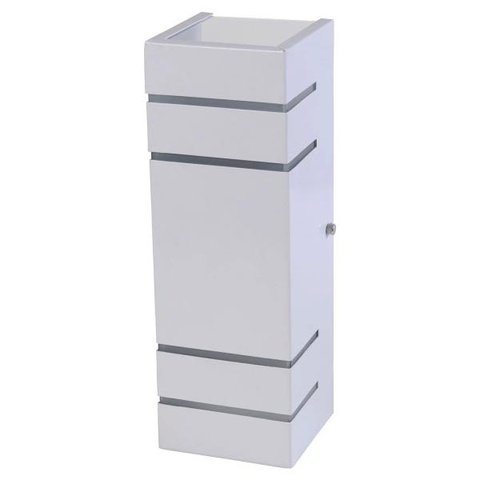 Arandela Retangular 4 Frisos Externa Interna Muro Parede Alumínio Branco - Rei da Iluminação