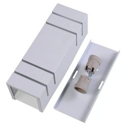 Arandela Retangular 4 Frisos Externa Interna Muro Parede Alumínio Branco - Rei da Iluminação - 2
