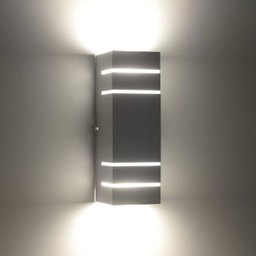 Arandela Retangular 4 Frisos Externa Interna Muro Parede Alumínio Branco - Rei da Iluminação - 3