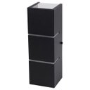 Ver imagem 1 de Arandela Retangular 2 Frisos Externa Interna Muro Parede Alumínio Preto - Rei da Iluminação