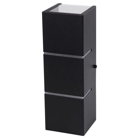 Arandela Retangular 2 Frisos Externa Interna Muro Parede Alumínio Preto - Rei da Iluminação