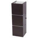 Ver imagem 1 de Arandela Retangular 2 Frisos Externa Interna Muro Parede Alumínio Marrom - Rei da Iluminação