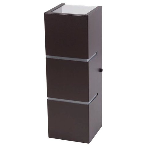 Arandela Retangular 2 Frisos Externa Interna Muro Parede Alumínio Marrom - Rei da Iluminação