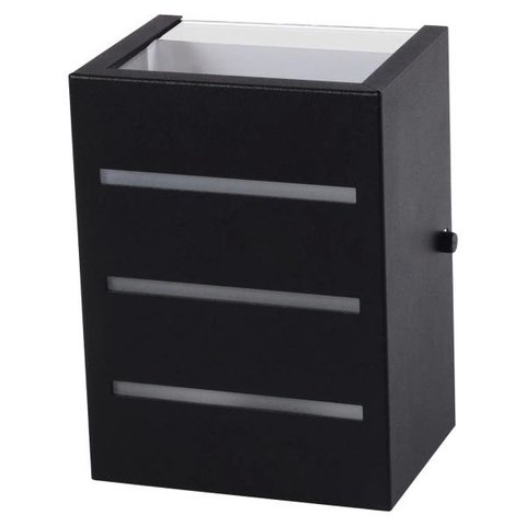 Arandela Friso Frisada Luminária Externa Interna Muro Parede Alumínio Preto - Rei da Iluminação