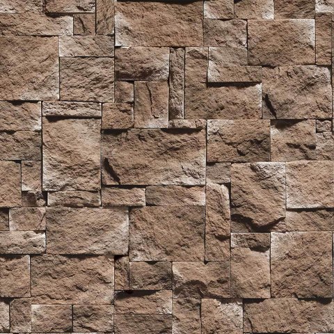 Papel de Parede Decorativo Pedra Retangular Textura Terra 3,0m