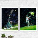 Ver imagem 1 de Kit 2 Quadros Decorativos Tenistas 24x18cm - com vidro:Madeira branca