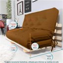 Ver imagem 6 de Sofa Cama Casal Futon Oriental Caramelo com Madeira Maciça