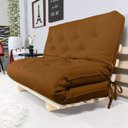 Ver imagem 1 de Sofa Cama Casal Futon Oriental Caramelo com Madeira Maciça