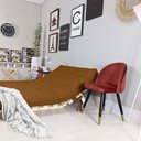 Ver imagem 3 de Sofa Cama Casal Futon Oriental Caramelo com Madeira Maciça