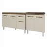 Armário Cozinha Gabinete Pia de 120 Cm Aline e Balcão Fran para Cooktop 5 Bocas Savana Off White - 4