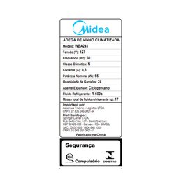 Adega Climatizada Compressor Midea Wbb241 24 Garrafas 60hz 127v - 5