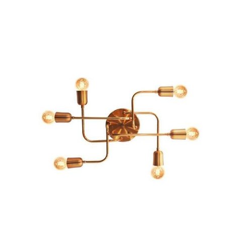 Plafon Aranha Charlô 6xe27 6 Braços - Cobre