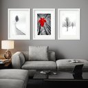 Ver imagem 1 de Kit 3 Quadros Grandes Outono Inverno - 60x48cm:moldura Branca