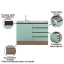 Ver imagem 5 de Balcão de Pia 4 Gavetas Etna Carvalho OAK Menta – Poliman