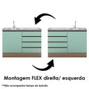 Ver imagem 4 de Balcão de Pia 4 Gavetas Etna Carvalho OAK Menta – Poliman