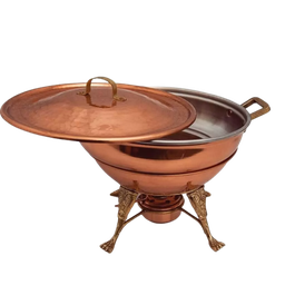 Rechaud Fogareiro Redondo e Panela em Cobre Banho Maria 11L - 1