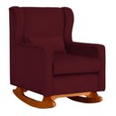 Ver imagem 2 de Poltrona Amamentação Balanço Aurora Suede Bordo - Lm Decor