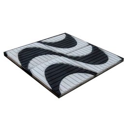 Ladrilho Hidraulico Copacabana Cimartex 20x20x019 Branco e Preto - 1