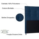Ver imagem 3 de Cabeceira Solteiro 0,90m Berlim Suede Azul Marinho - Pallazio