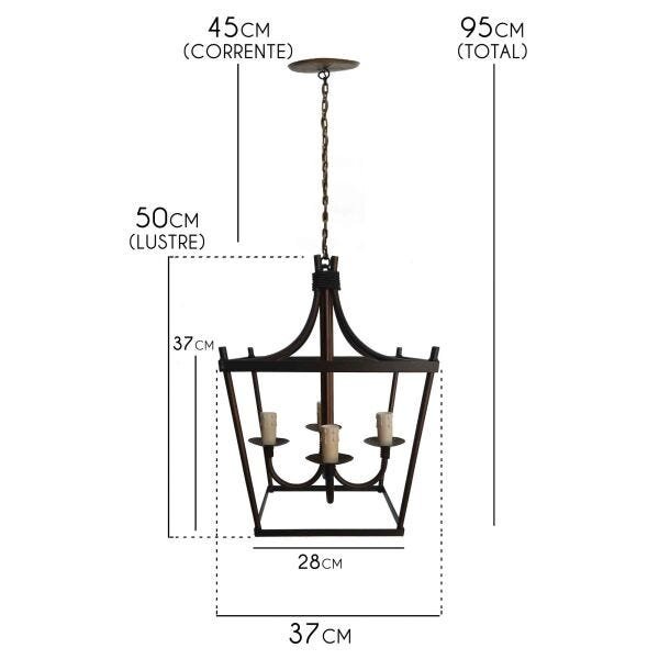 Pendente de Teto Lampião Moderno Artesanato para Iluminação de Sala - 2