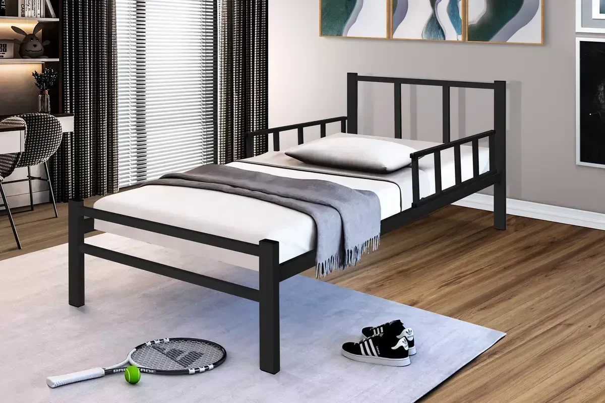 Ver imagem 2 de Cama Solteiro Reforçada em Aço com Colchão D20 Preto