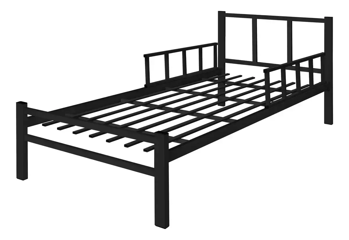 Ver imagem 3 de Cama Solteiro Reforçada em Aço com Colchão D20 Preto