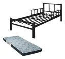 Ver imagem 1 de Cama Solteiro Reforçada em Aço com Colchão D20 Preto