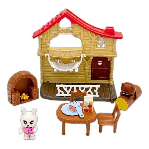 Conjunto Animais de Plástico 22 Peças com Acessórios Brinquedo Infantil - Marrom