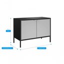 Ver imagem 3 de Balcão Baixo Multiúso Itatiaia Smart - 2 Portas - Preto Matte C- Cinza