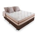 Ver imagem 1 de Cama Box Super King Marrom com Colchão de Molas Ensacadas Anjos Classic 193x203x61cm