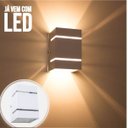 Ver imagem 3 de kit 6x Arandela  Branca + LED 5W 3000K luminária Externa Parede Muro 2 Focos Frisos Fachos St327