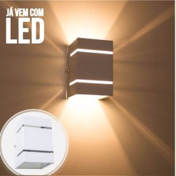 kit 6x Arandela Branca + LED 5W 3000K luminária Externa Parede Muro 2 Focos Frisos Fachos St327 - 3 kit 6x Arandela Branca + LED 5W 3000K luminária Externa Parede Muro 2 Focos Frisos Fachos St327 - 3