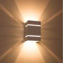 Ver imagem 2 de kit 6x Arandela  Branca + LED 5W 3000K luminária Externa Parede Muro 2 Focos Frisos Fachos St327