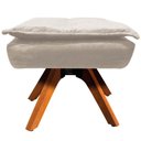 Ver imagem 3 de Puff Decorativo Base Giratória em Madeira Charger Suede Bege G19 - Gran Belo