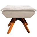 Ver imagem 2 de Puff Decorativo Base Giratória em Madeira Charger Suede Bege G19 - Gran Belo