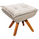 Ver imagem 1 de Puff Decorativo Base Giratória em Madeira Charger Suede Bege G19 - Gran Belo