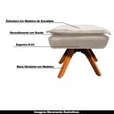 Ver imagem 5 de Puff Decorativo Base Giratória em Madeira Charger Suede Bege G19 - Gran Belo