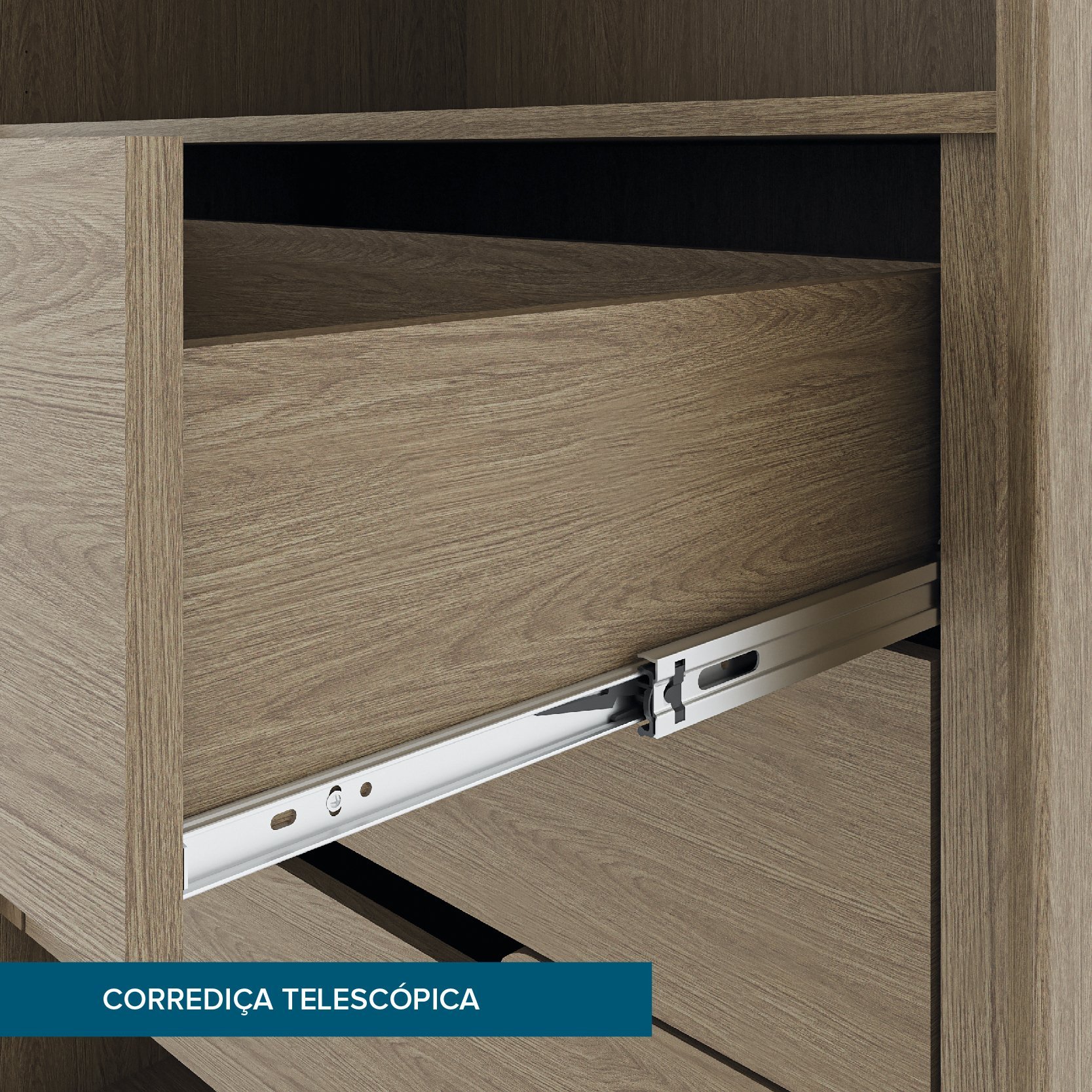 Guarda Roupa Casal Rimo 100% MDF 3 Portas Deslizantes com 6 Gavetas - Carvalho/ Branco - 3