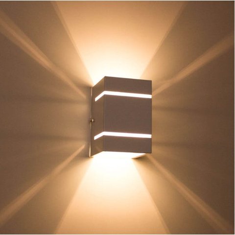 kit 9x Arandela Preta + LED 5W 3000K luminária Externa Parede Muro 2 Focos Frisos Fachos St327